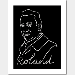 Roland Barthes Minimal Line Portrait - Philosophy Posters and Art